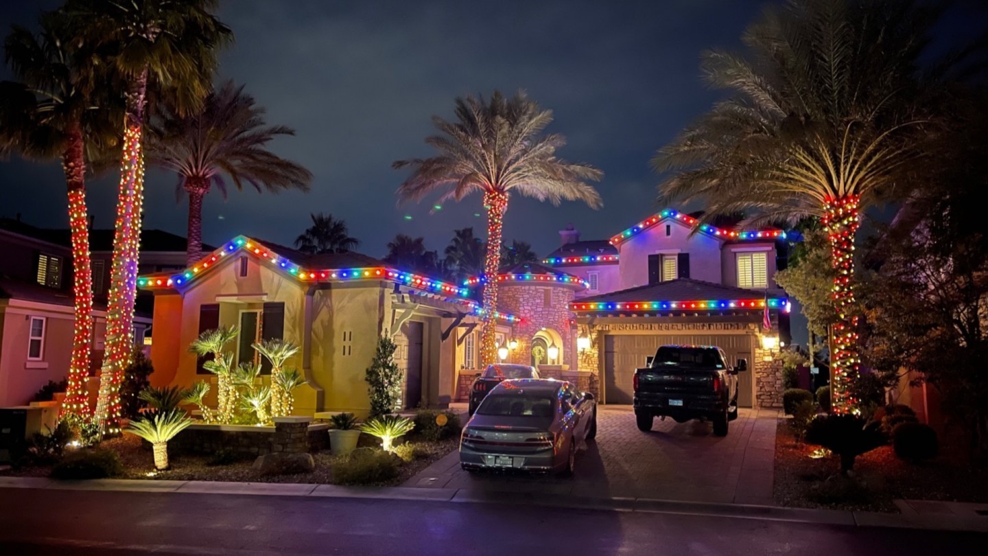 Multi Color c9 LED with Candy Cane Palm Trees